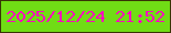 文字の大きさ：2、枠の色：383505、背景の色：70dd15、文字の色：fd06bf 無料ブログパーツのブログ時計