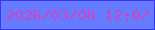 文字の大きさ：3、枠の色：3835f6、背景の色：657cff、文字の色：d142c6 無料ブログパーツのブログ時計