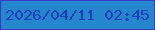 文字の大きさ：5、枠の色：3838c7、背景の色：2486cc、文字の色：183ebb 無料ブログパーツのブログ時計