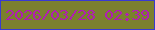 文字の大きさ：3、枠の色：383ad1、背景の色：7b802e、文字の色：b11db3 無料ブログパーツのブログ時計