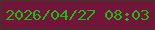 文字の大きさ：4、枠の色：383b22、背景の色：71153a、文字の色：1db814 無料ブログパーツのブログ時計