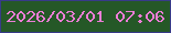 文字の大きさ：4、枠の色：383b89、背景の色：255827、文字の色：ed7dd7 無料ブログパーツのブログ時計