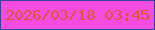 文字の大きさ：3、枠の色：38459f、背景の色：f44ce1、文字の色：d55a35 無料ブログパーツのブログ時計