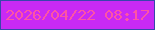 文字の大きさ：3、枠の色：3846ac、背景の色：c92af4、文字の色：fd54a5 無料ブログパーツのブログ時計