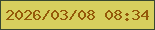 文字の大きさ：1、枠の色：384731、背景の色：d7cf5e、文字の色：955a09 無料ブログパーツのブログ時計
