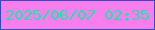 文字の大きさ：1、枠の色：3848bd、背景の色：f87ded、文字の色：14e9a8 無料ブログパーツのブログ時計