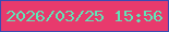 文字の大きさ：3、枠の色：384cb4、背景の色：e83a6d、文字の色：60e4b7 無料ブログパーツのブログ時計