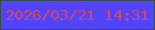 文字の大きさ：1、枠の色：384e41、背景の色：5344fb、文字の色：ce4766 無料ブログパーツのブログ時計