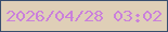 文字の大きさ：2、枠の色：384e6f、背景の色：dfcfb7、文字の色：ca80db 無料ブログパーツのブログ時計
