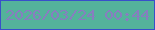 文字の大きさ：5、枠の色：384fca、背景の色：54b29b、文字の色：887dc0 無料ブログパーツのブログ時計