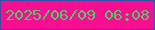 文字の大きさ：2、枠の色：3850ab、背景の色：fa0d90、文字の色：4dcb69 無料ブログパーツのブログ時計
