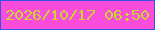 文字の大きさ：2、枠の色：3853e3、背景の色：fa4cdb、文字の色：cbd52f 無料ブログパーツのブログ時計