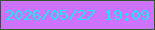 文字の大きさ：4、枠の色：385527、背景の色：cd73fb、文字の色：1be6ee 無料ブログパーツのブログ時計