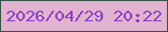 文字の大きさ：1、枠の色：38574c、背景の色：e2b3d1、文字の色：8b3fc8 無料ブログパーツのブログ時計