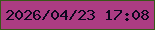 文字の大きさ：4、枠の色：385819、背景の色：ac3c83、文字の色：0d071f 無料ブログパーツのブログ時計