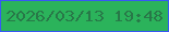 文字の大きさ：4、枠の色：3858f4、背景の色：2bb35b、文字の色：287848 無料ブログパーツのブログ時計