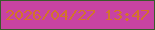 文字の大きさ：1、枠の色：385a2b、背景の色：c843a2、文字の色：d2742a 無料ブログパーツのブログ時計