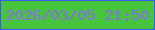 文字の大きさ：1、枠の色：385bf8、背景の色：46c43d、文字の色：896de7 無料ブログパーツのブログ時計