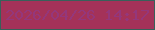 文字の大きさ：4、枠の色：38605a、背景の色：a43259、文字の色：94377b 無料ブログパーツのブログ時計