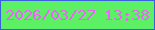 文字の大きさ：5、枠の色：3860db、背景の色：5cf165、文字の色：f160fc 無料ブログパーツのブログ時計