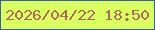 文字の大きさ：1、枠の色：38619e、背景の色：d9ff61、文字の色：aa6b5c 無料ブログパーツのブログ時計