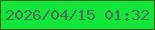 文字の大きさ：4、枠の色：386310、背景の色：13e63a、文字の色：507055 無料ブログパーツのブログ時計