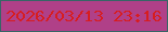 文字の大きさ：2、枠の色：386566、背景の色：b04088、文字の色：d71d20 無料ブログパーツのブログ時計