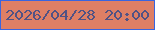 文字の大きさ：1、枠の色：3865df、背景の色：de7f65、文字の色：515284 無料ブログパーツのブログ時計