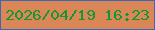 文字の大きさ：5、枠の色：3868b7、背景の色：db8657、文字の色：149635 無料ブログパーツのブログ時計