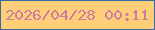 文字の大きさ：3、枠の色：386ca0、背景の色：fece79、文字の色：c67f9f 無料ブログパーツのブログ時計
