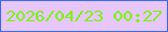文字の大きさ：4、枠の色：386cf1、背景の色：e7c6fa、文字の色：77f40c 無料ブログパーツのブログ時計
