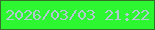 文字の大きさ：2、枠の色：38702b、背景の色：2cf730、文字の色：b1c8d1 無料ブログパーツのブログ時計