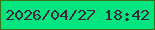文字の大きさ：2、枠の色：38731a、背景の色：00e57d、文字の色：38273f 無料ブログパーツのブログ時計