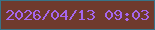 文字の大きさ：2、枠の色：387387、背景の色：6f3a2d、文字の色：a666ed 無料ブログパーツのブログ時計