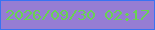 文字の大きさ：1、枠の色：3873f2、背景の色：967dd3、文字の色：69d352 無料ブログパーツのブログ時計