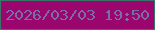 文字の大きさ：3、枠の色：387468、背景の色：9a066e、文字の色：7b6ea6 無料ブログパーツのブログ時計