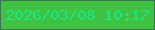 文字の大きさ：2、枠の色：38764e、背景の色：3fc242、文字の色：19e686 無料ブログパーツのブログ時計