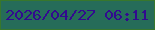文字の大きさ：2、枠の色：38772c、背景の色：266c59、文字の色：320a8f 無料ブログパーツのブログ時計