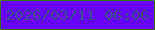 文字の大きさ：1、枠の色：38790a、背景の色：6700f6、文字の色：3e4b95 無料ブログパーツのブログ時計