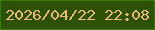 文字の大きさ：1、枠の色：387a08、背景の色：2d5107、文字の色：eeb869 無料ブログパーツのブログ時計