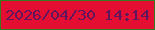 文字の大きさ：3、枠の色：387b1e、背景の色：e30e31、文字の色：60155d 無料ブログパーツのブログ時計