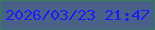 文字の大きさ：4、枠の色：387c60、背景の色：496188、文字の色：1d1ef6 無料ブログパーツのブログ時計