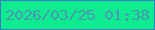 文字の大きさ：2、枠の色：387dc1、背景の色：0eeb91、文字の色：4898b1 無料ブログパーツのブログ時計