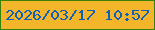 文字の大きさ：3、枠の色：388007、背景の色：f3b62a、文字の色：0f60bb 無料ブログパーツのブログ時計
