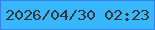 文字の大きさ：2、枠の色：3880e9、背景の色：37b7fc、文字の色：343535 無料ブログパーツのブログ時計