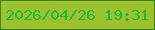 文字の大きさ：4、枠の色：38821a、背景の色：9dc22d、文字の色：18b73e 無料ブログパーツのブログ時計