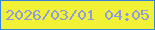文字の大きさ：5、枠の色：3882d8、背景の色：f1f136、文字の色：8e9ae1 無料ブログパーツのブログ時計