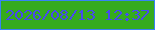 文字の大きさ：1、枠の色：3882f5、背景の色：35ab1e、文字の色：4849f0 無料ブログパーツのブログ時計