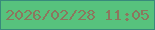 文字の大きさ：4、枠の色：388a7b、背景の色：57c27d、文字の色：8c765e 無料ブログパーツのブログ時計