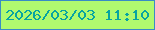 文字の大きさ：5、枠の色：388cc6、背景の色：b0fa6f、文字の色：07a4a1 無料ブログパーツのブログ時計
